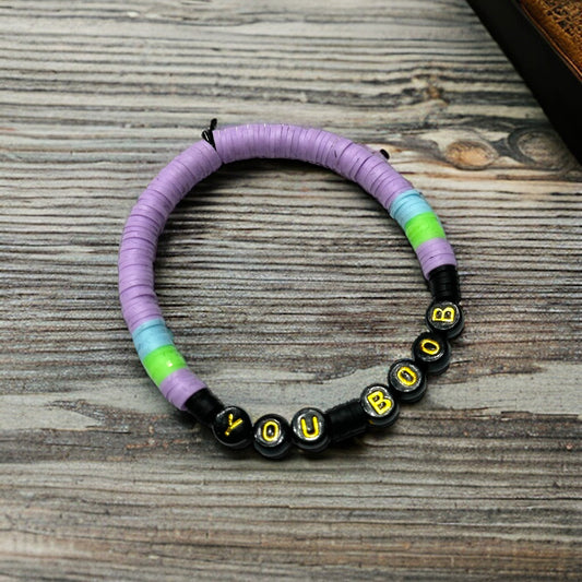 “You Boob” Clay Beaded Stretch Bracelet by RLH Creative Design