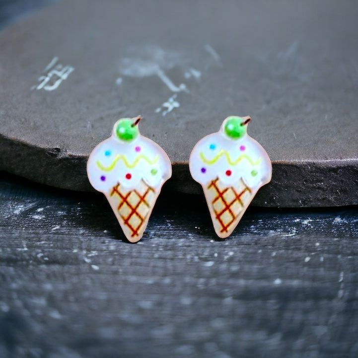 Ice Cream and Cupcakes Stud Earrings