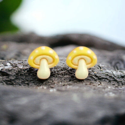 Mushroom Embellishment Stud Earrings