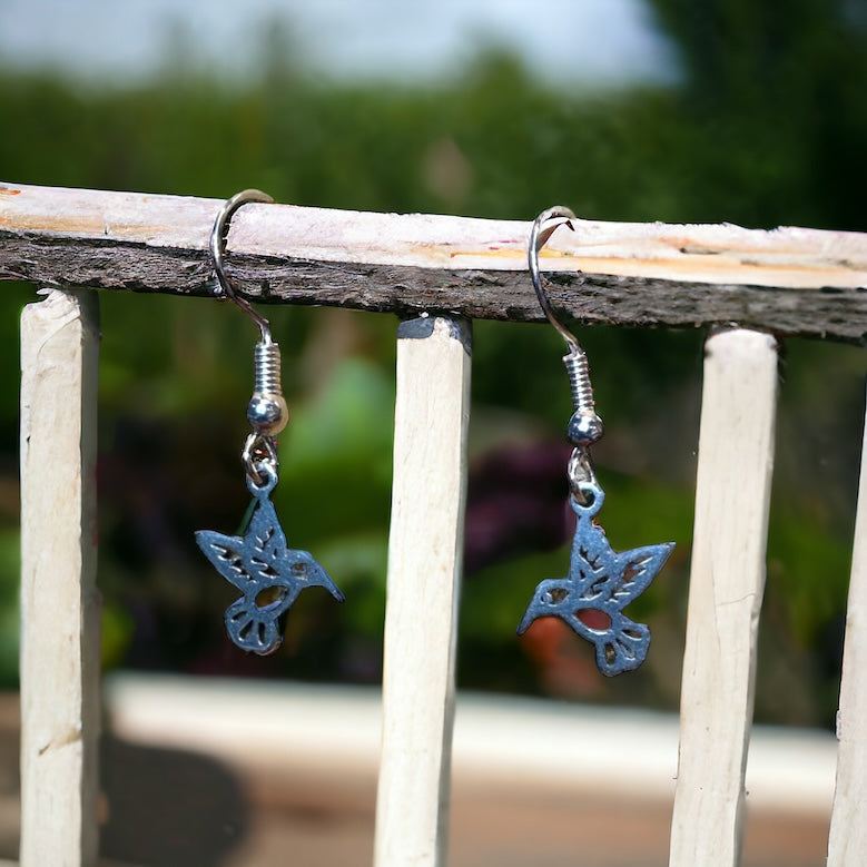 Hummingbird Charm Dangle Earrings