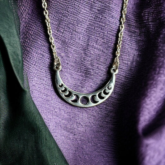 Crescent Moon Phase Charm Necklace