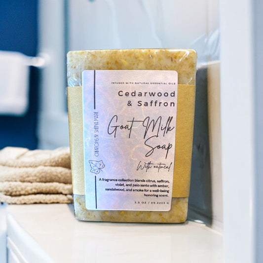 Cedarwood & Saffron Goat Milk Soap With Oatmeal