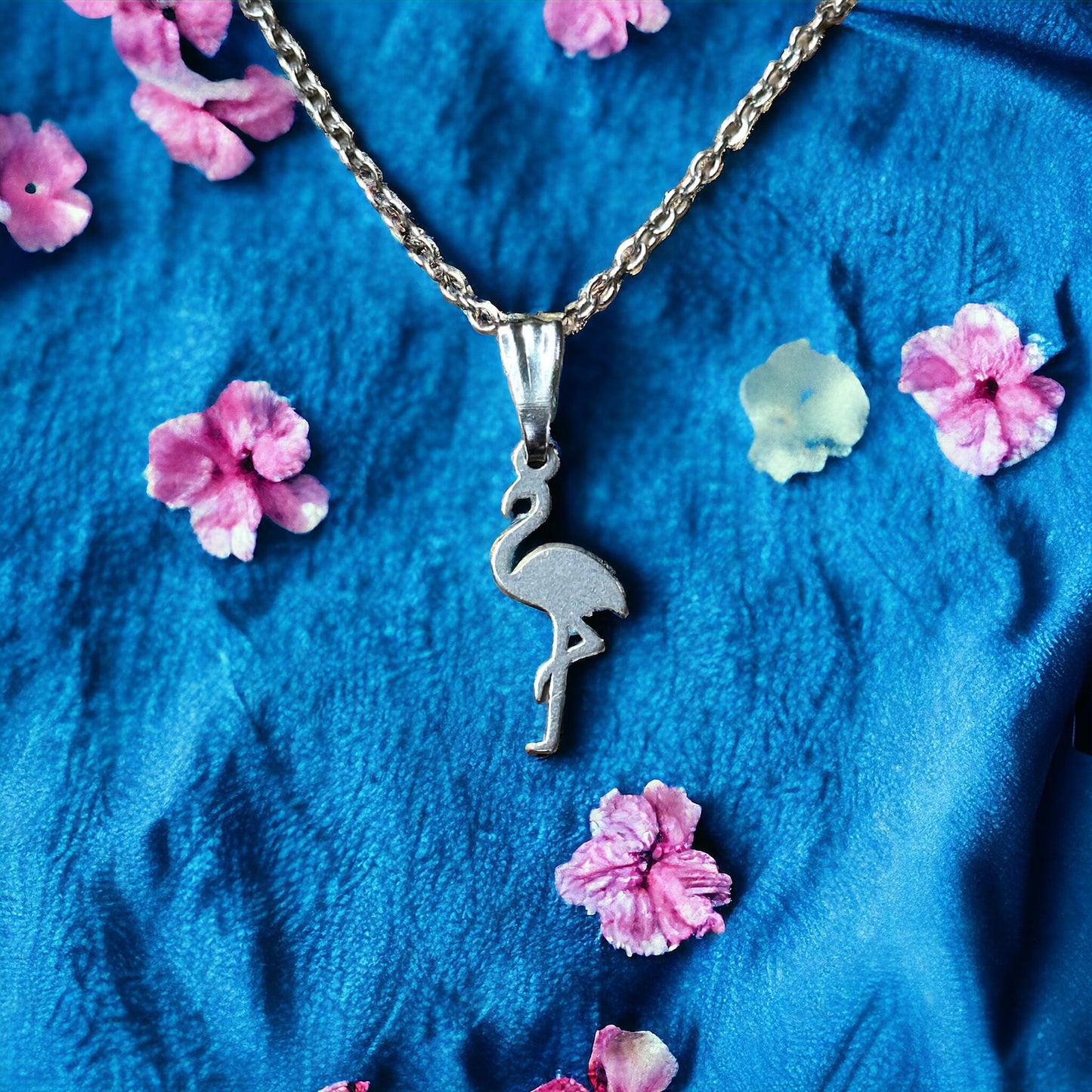 Stainless Steel Flamingo Charm Necklace