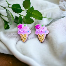 Ice Cream and Cupcakes Stud Earrings